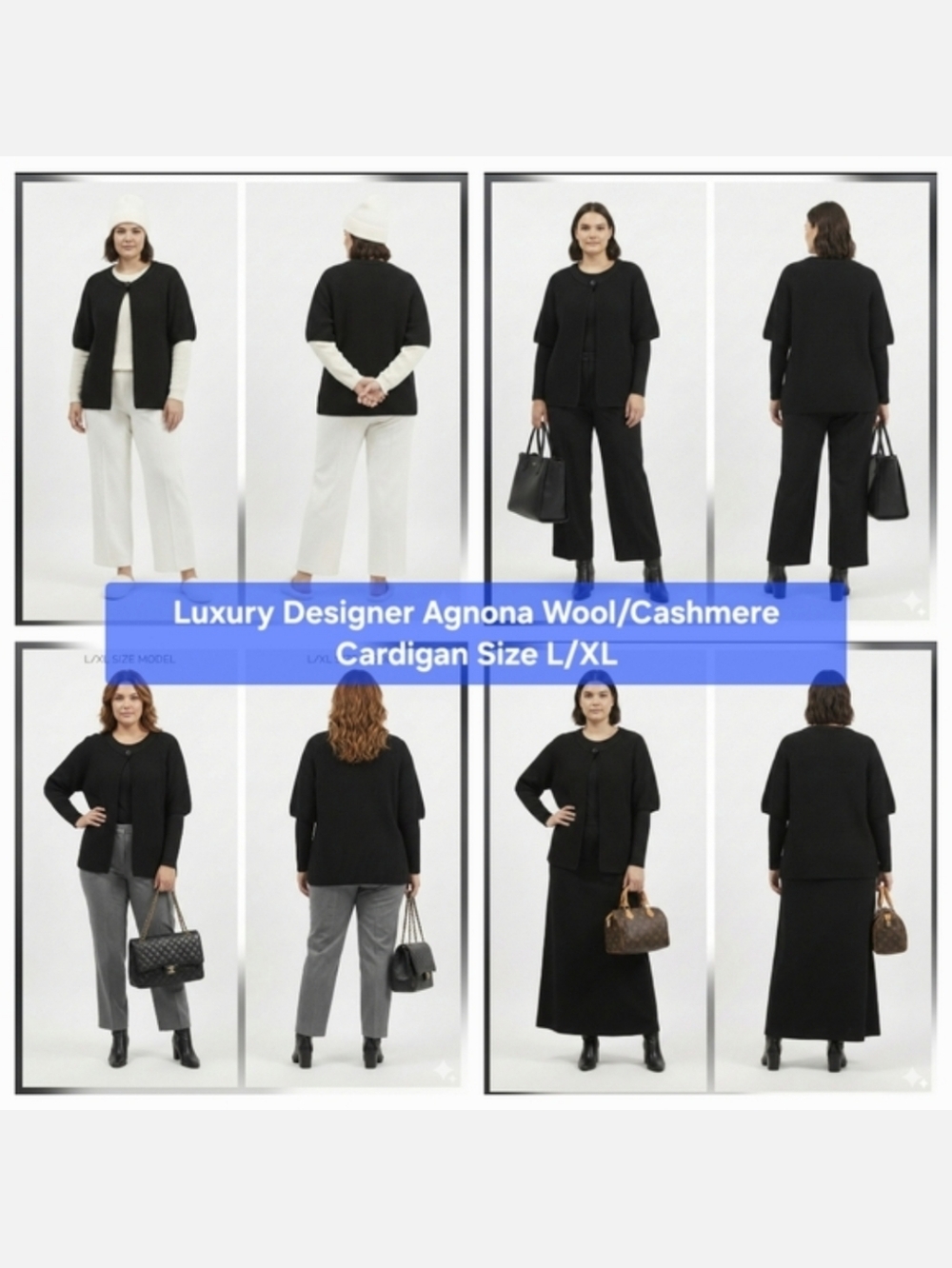 Luxury Designer Agnona Wool/Cashmere Cardigan Size L/XL